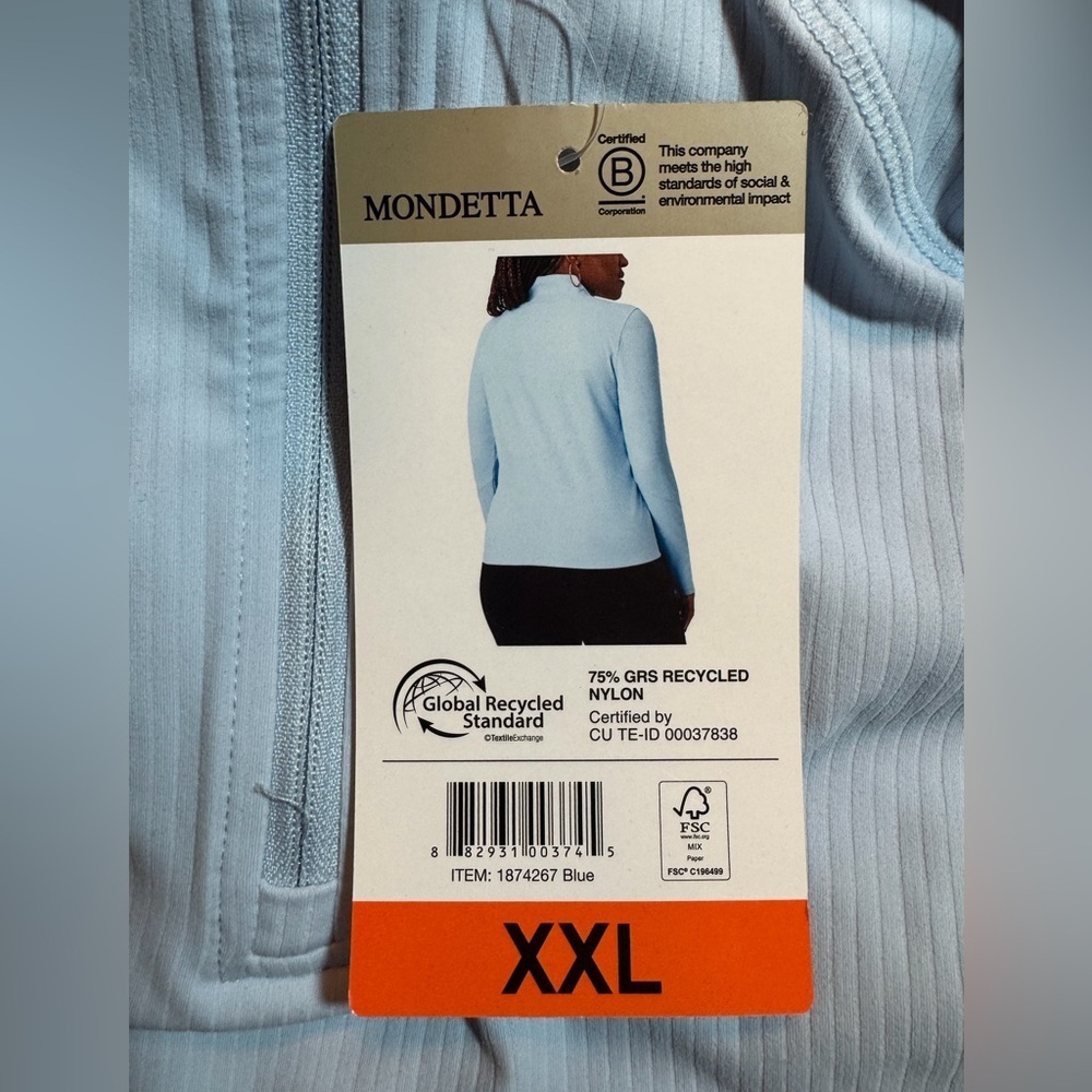 Mondetta 1/2 Zip Ribbed Active Top - Picture 7 of 10